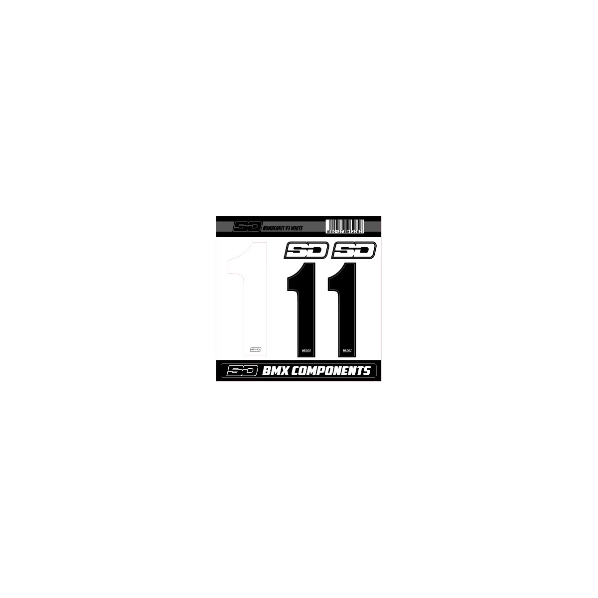 SD Front + 2 Side Plate Number Kit V3 White